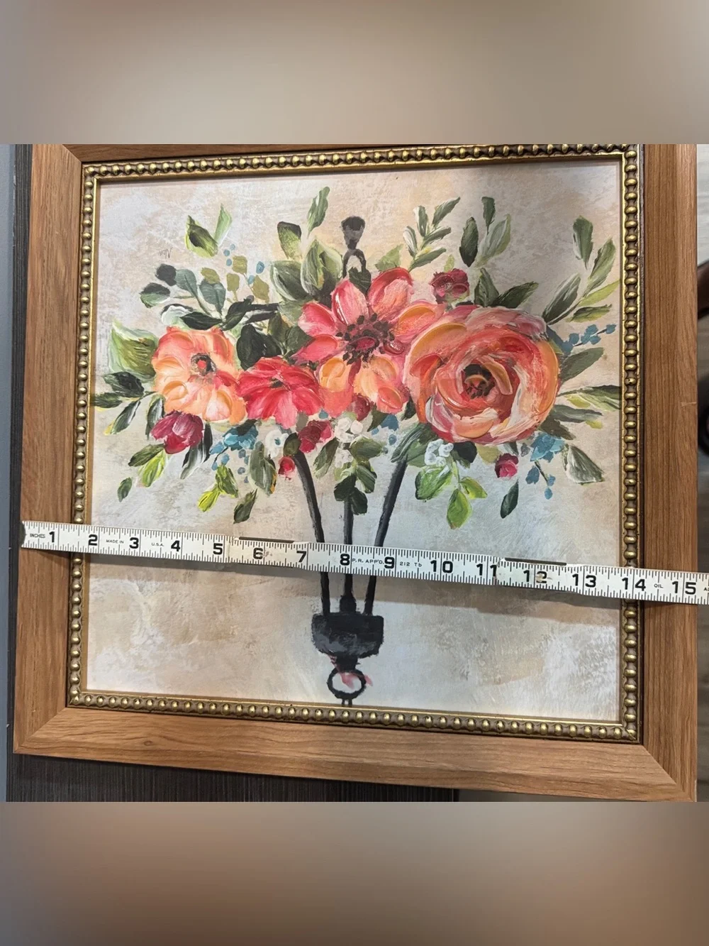 Hobby Lobby Floral Chandelier Wall Art - Peach, Coral & Green